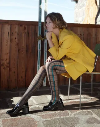 SHEER TIGHTS TARTAN PATTERN WITH RECYCLED YARN - 20 DEN