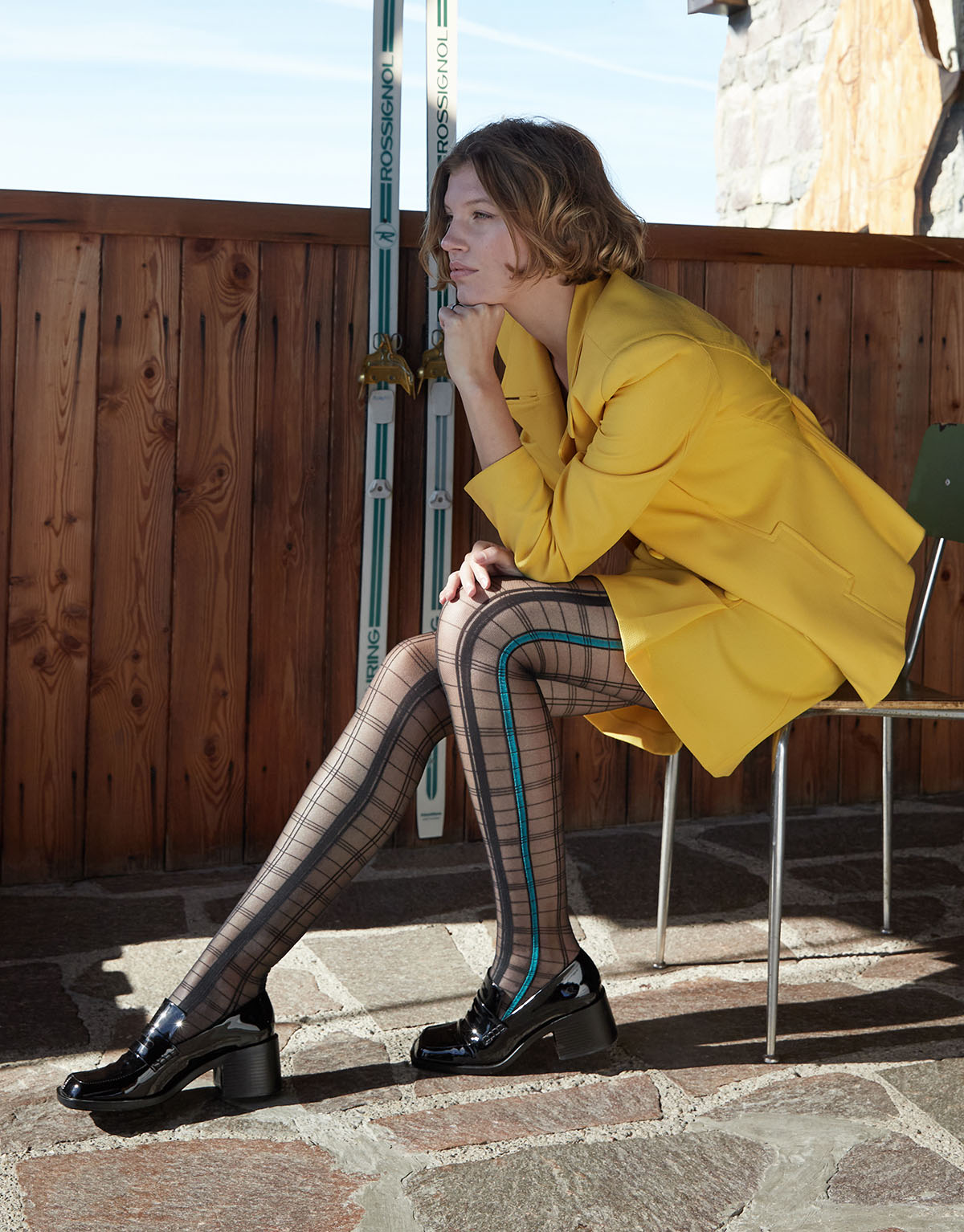 SHEER TIGHTS TARTAN PATTERN WITH RECYCLED YARN - 20 DEN