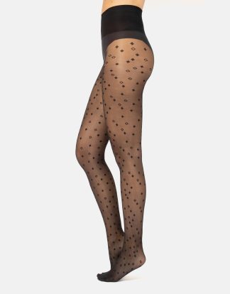MINI LOZENGES PATTERN TIGHTS - 20 DEN