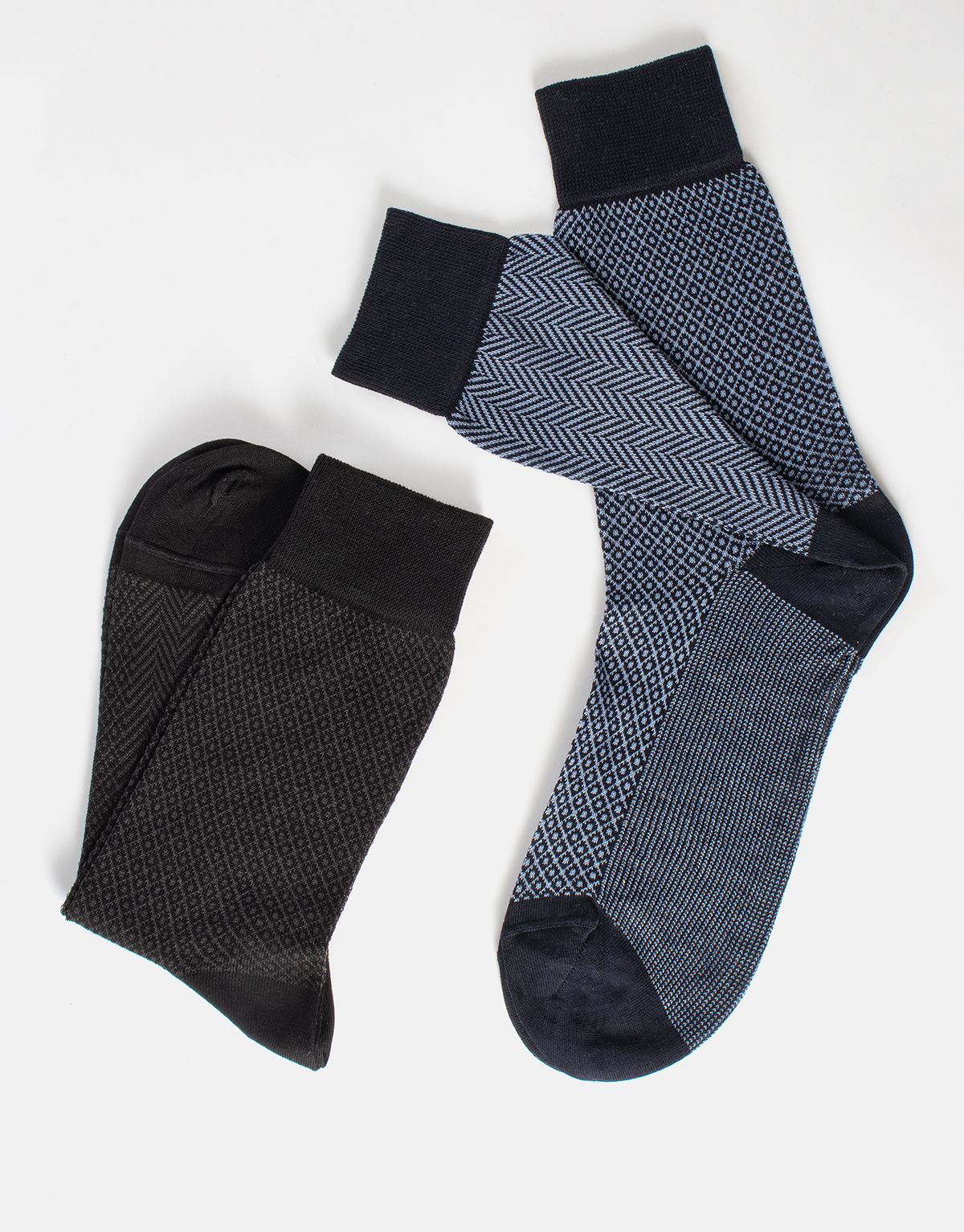 HALF CALF FILO DI SCOZIA WITH DOUBLE PATTERN
