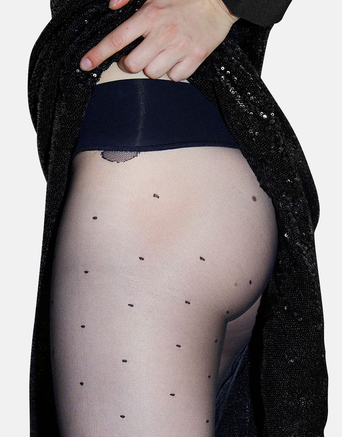 SEAMLESS TIGHTS WITH POLKA DOTS - 15 DEN