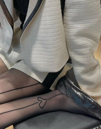 SHEER TIGHTS WITH SIDE LINE AND HEART - 20 DEN