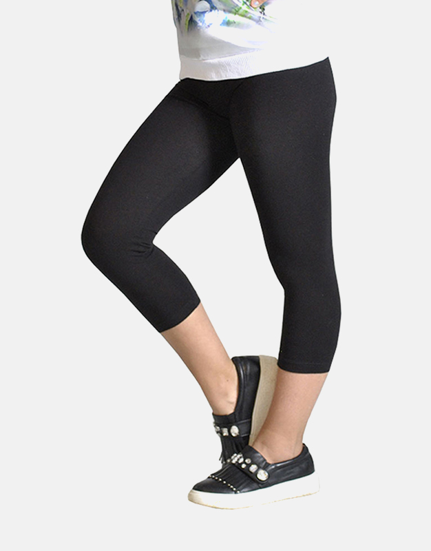 GIRL CROPPED COTTON LEGGINGS