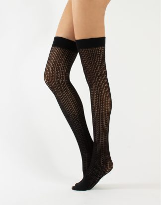COTTON OVER THE KNEE SOCKS GEOMETRIC PATTERN - 300 DEN