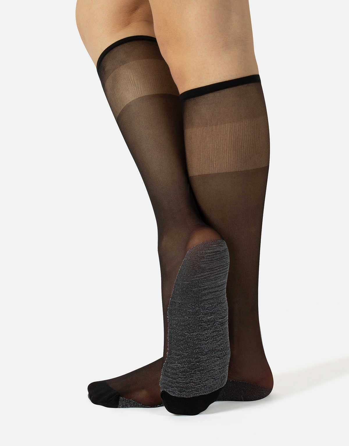 KNEE HIGH SOCKS WITH COTTON MASSAGE SOLE - 20 DEN