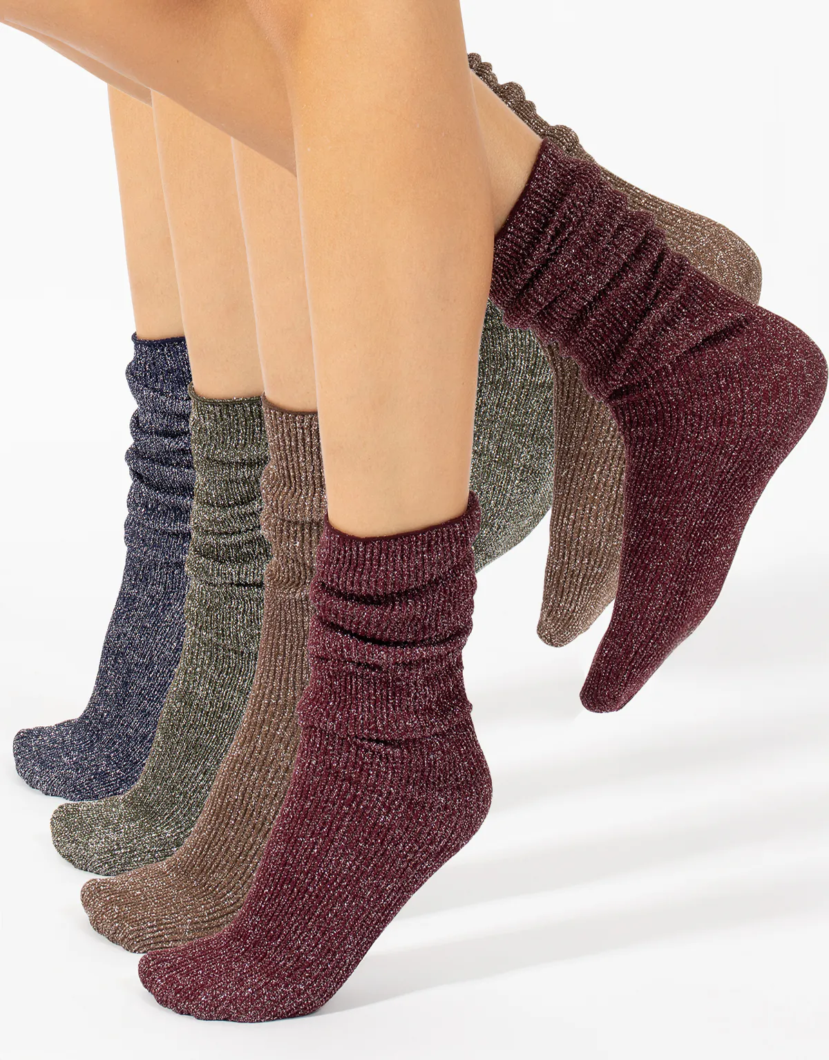 SHINY RIBBED SOCKS - 60 DEN
