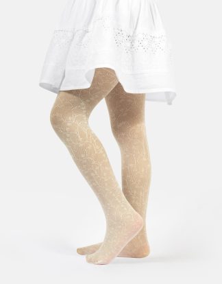 GIRL FLORAL LACE TIGHTS - 40 DEN
