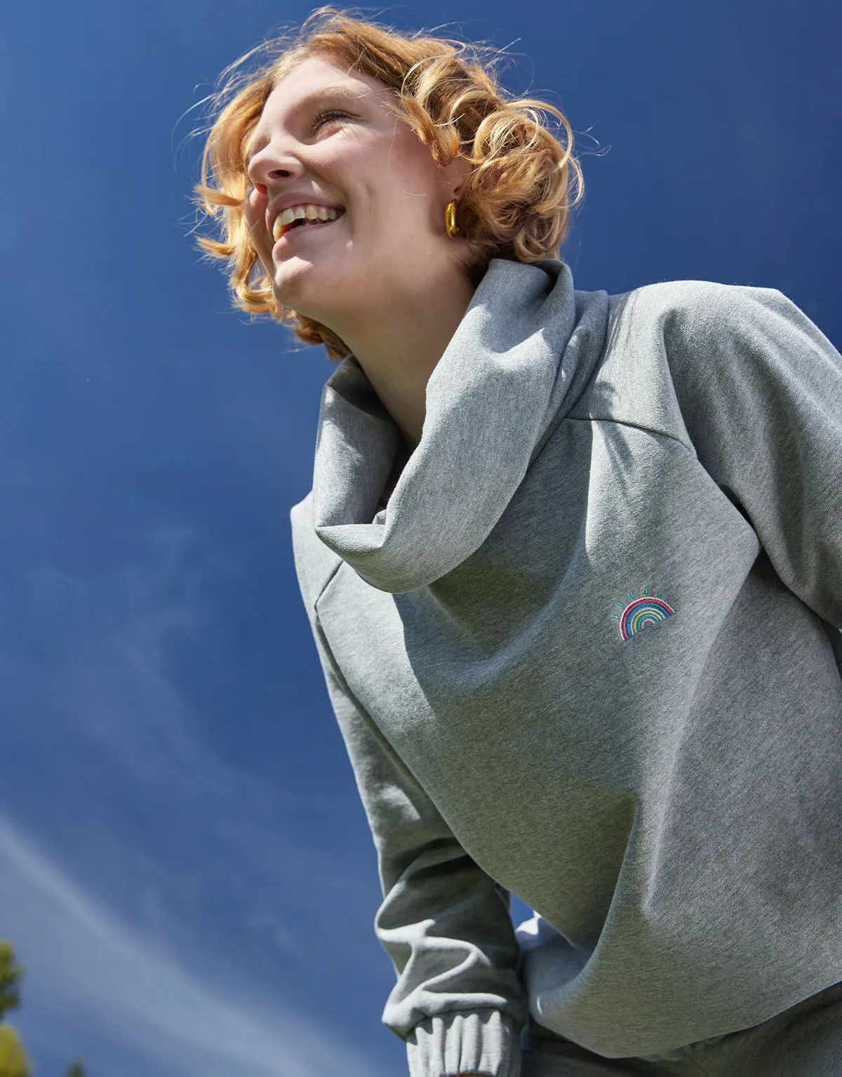 COTTON SWEATER WITH SUN LOGO