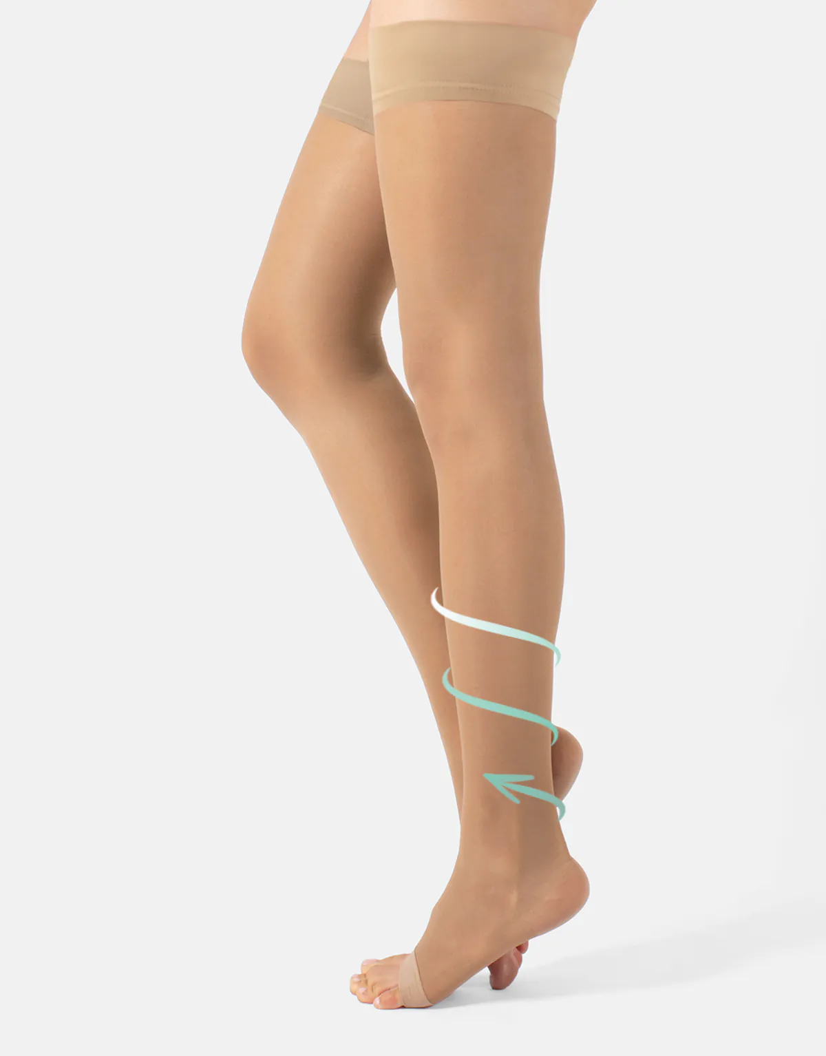 OPEN TOE STRONG COMPRESSION HOLD UPS - 140 DEN