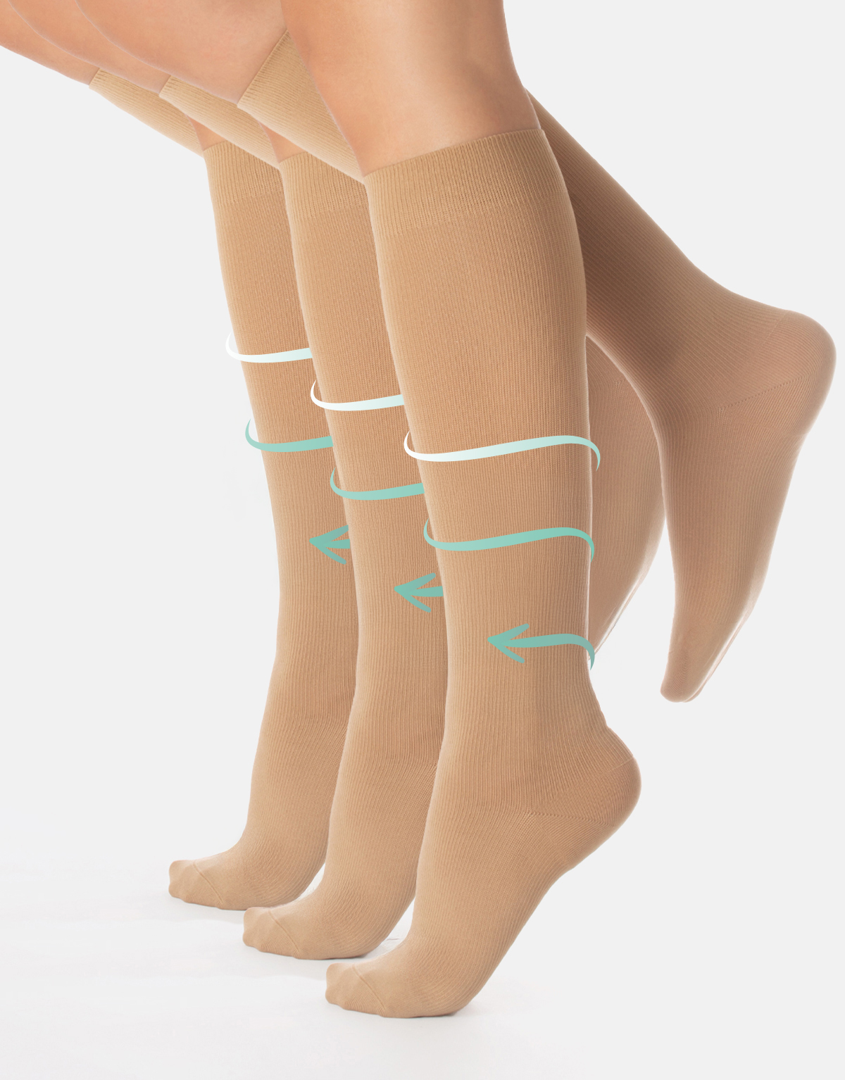 KNEE HIGH GRADUATED COMPRESSION SOCKS - 100 DEN