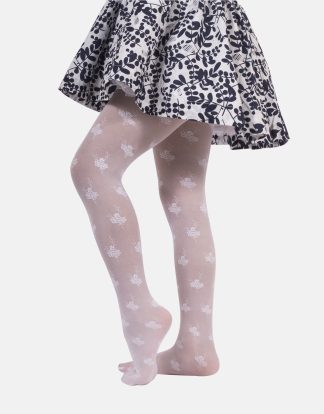 GIRL TIGHTS WITH FLORAL PATTERN - 25 DEN