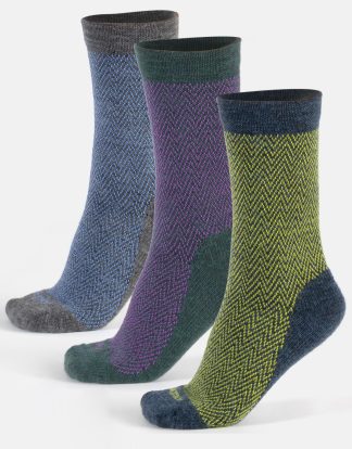 MERINO WOOL SOCKS COLOURFUL - ZIG-ZAG