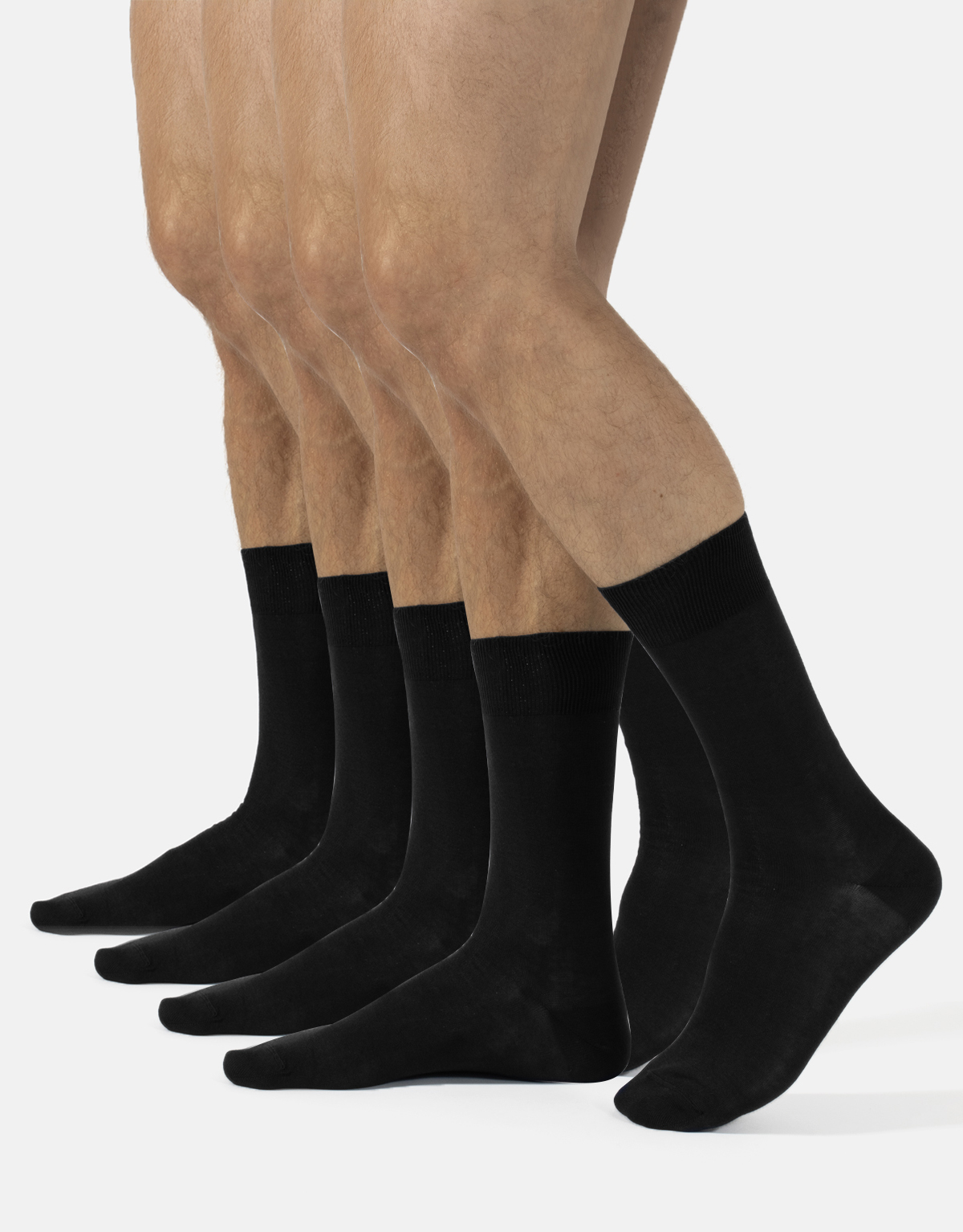 PACK 4 PAIRS STRETCHY MERCERIZED COTTON HALF CALF SOCKS
