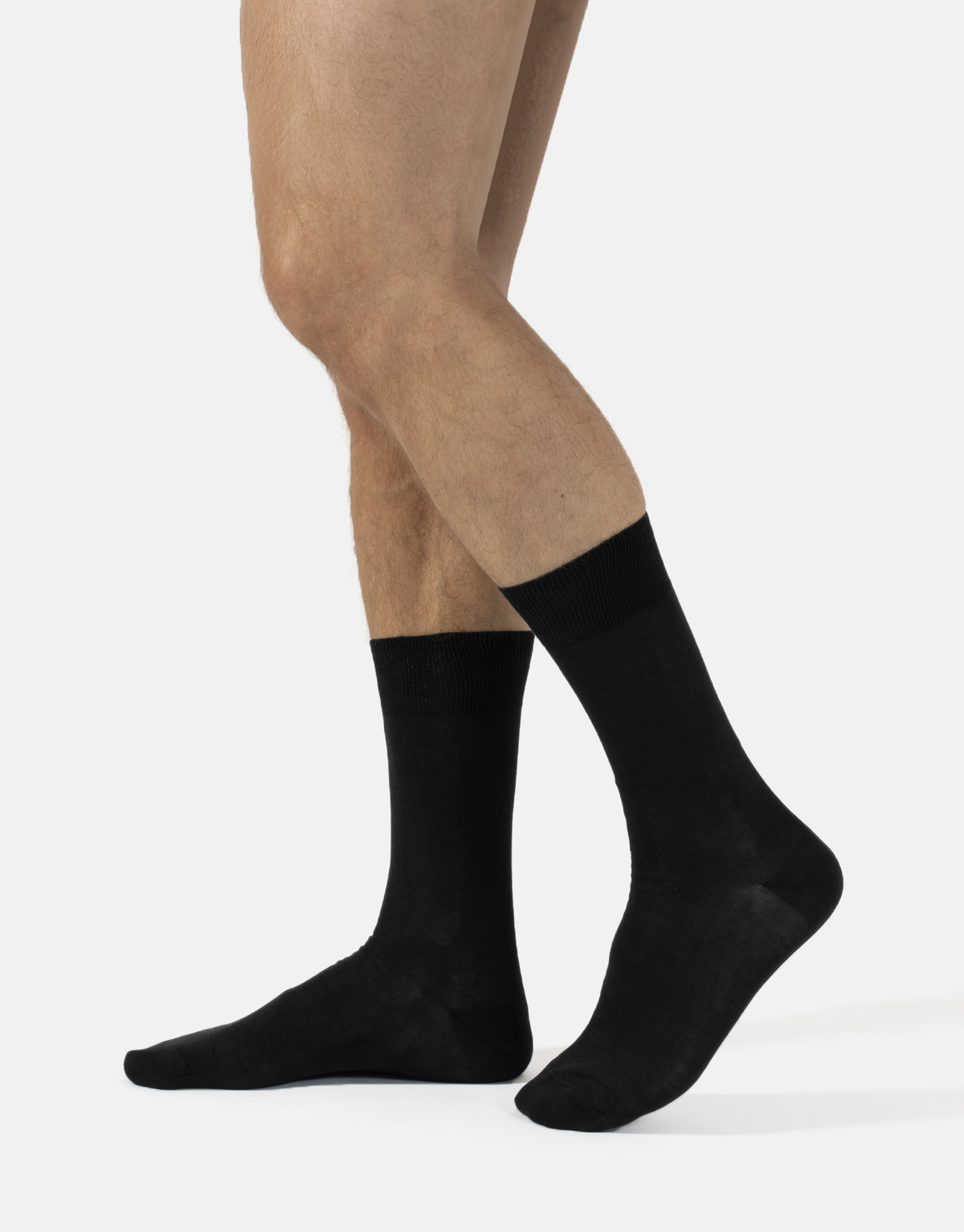 STRETCHY MERCERIZED COTTON HALF CALF SOCKS