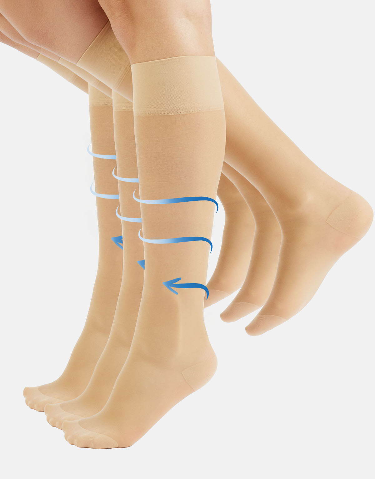 PACK 3 PAIRS SUPPORT KNEE-HIGH SOCKS