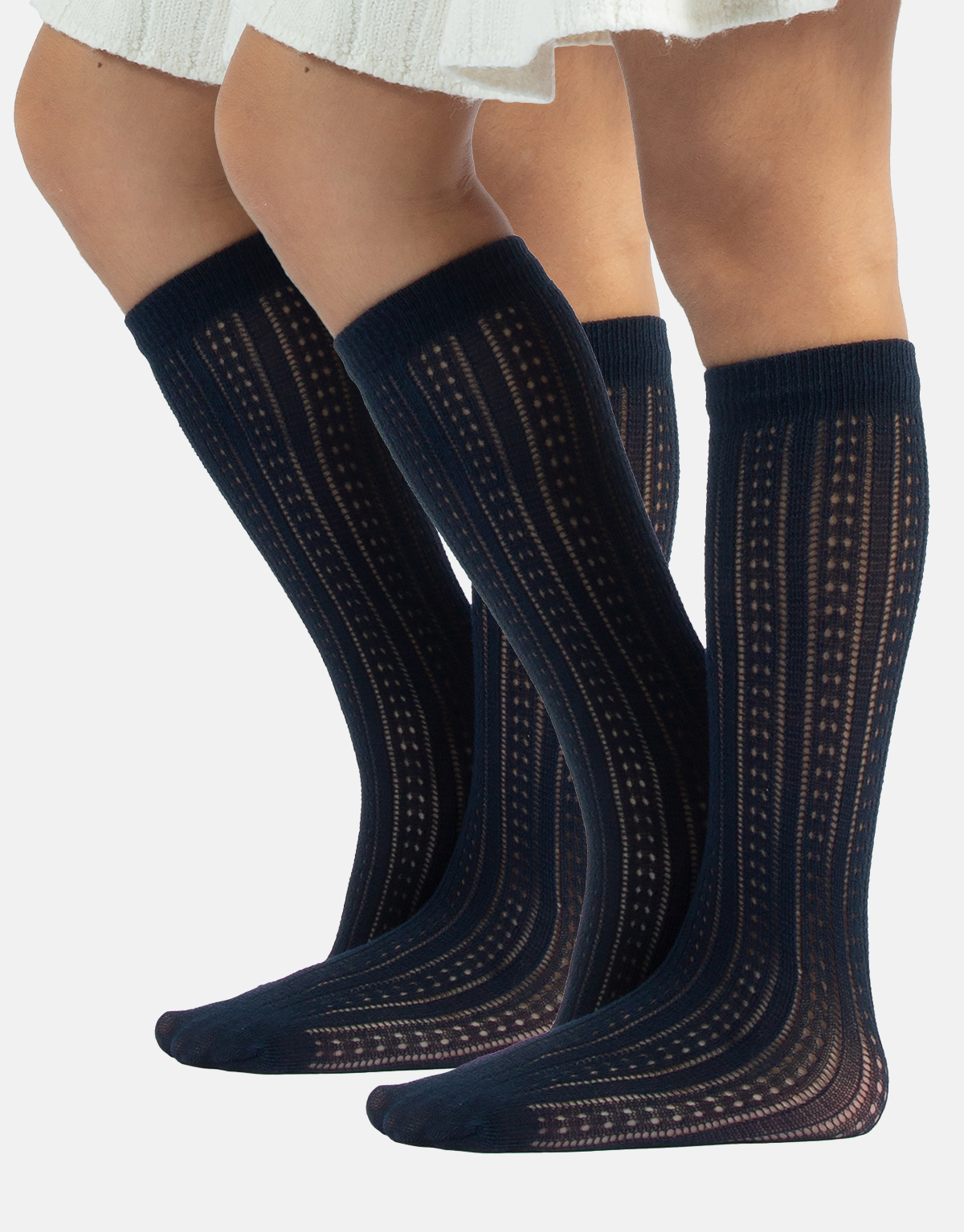 GIRL COTTON KNEE HIGH SOCKS - CHEVRON AND GEOMETRIC