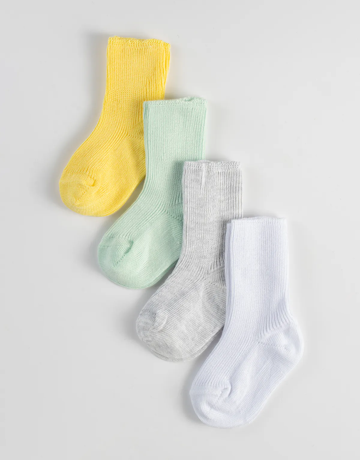 PACK 4 PAIRS - BABY RIBBED COTTON SOCKS