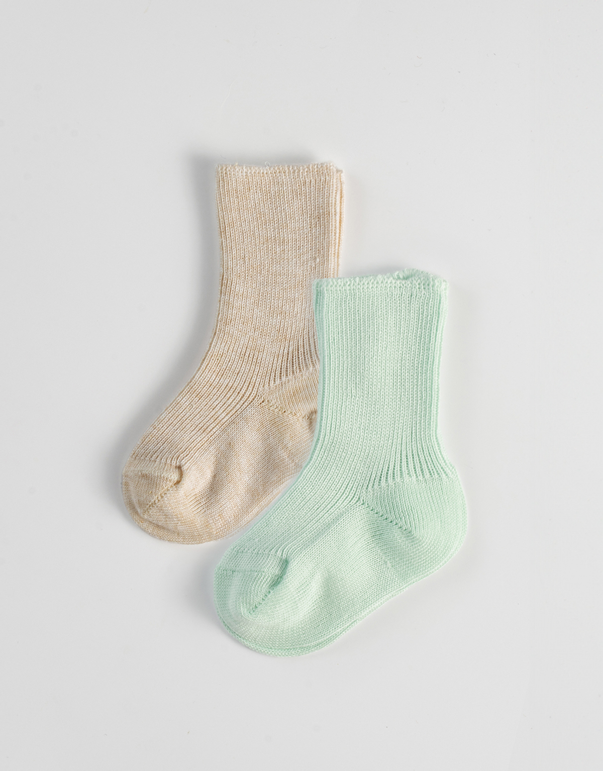 PACK 2 PAIRS - BABY RIBBED COTTON SOCKS