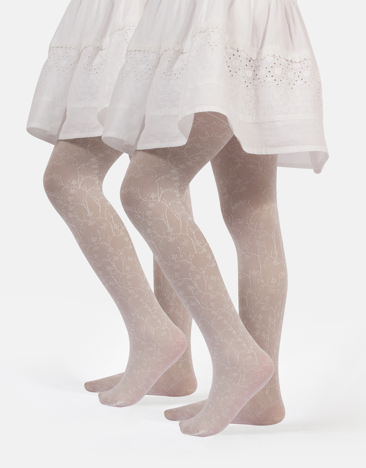 PACK GIRL FLORAL LACE TIGHTS - 40 DEN