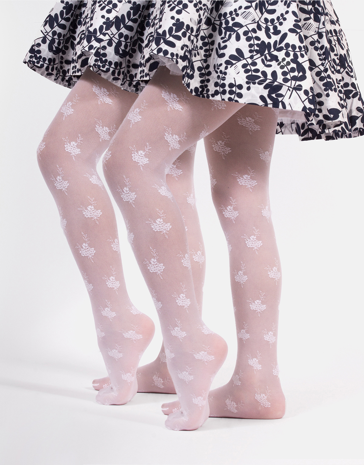 PACK GIRL TIGHTS WITH FLORAL PATTERN - 25 DEN